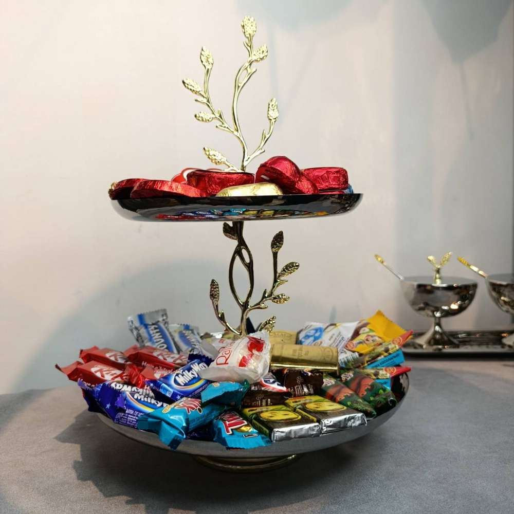 Двухъярусная сервировочная стойка Korkmaz Flora A8735-2 Двухъярусная сервировочная стойка Korkmaz Flora A8735-2