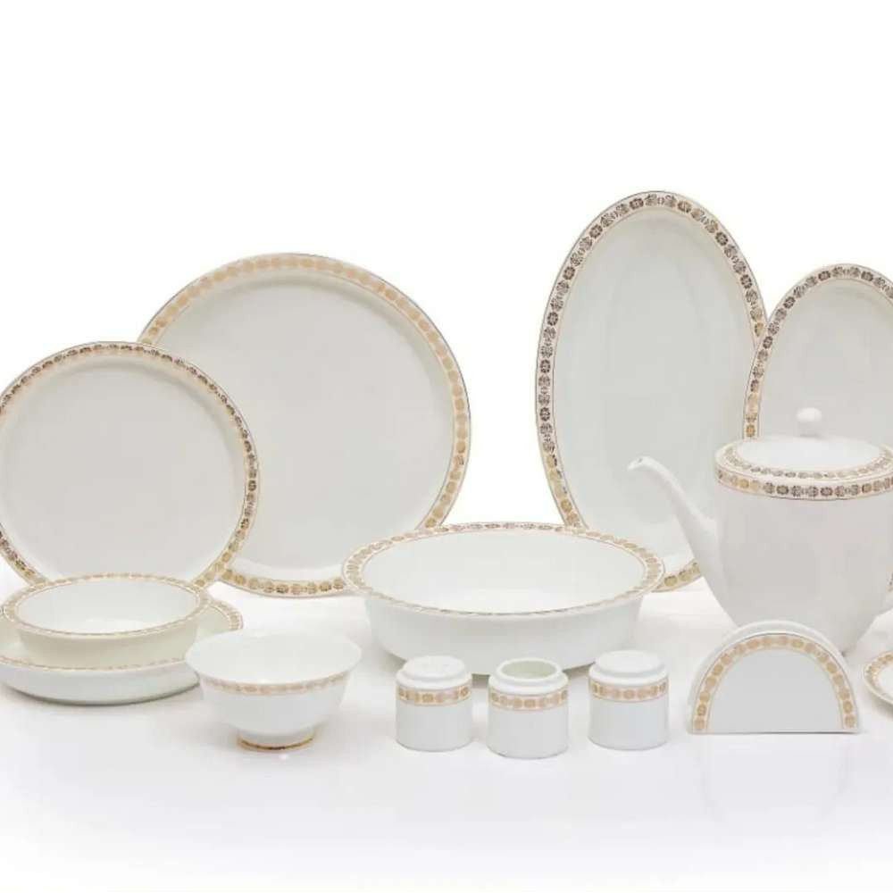 Farfor Tarelka nabor 87 bölek 12 adamlyk Korkmaz Diva A8279-4 Farfor Tarelka nabor 87 bölek 12 adamlyk Korkmaz Diva A8279-4