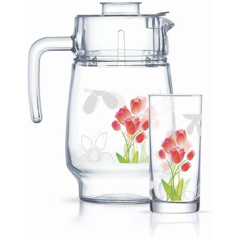 Grafin we stakan nabor 7 bölek Luminarc Tulips V2265 Grafin we stakan nabor 7 bölek Luminarc Tulips V2265