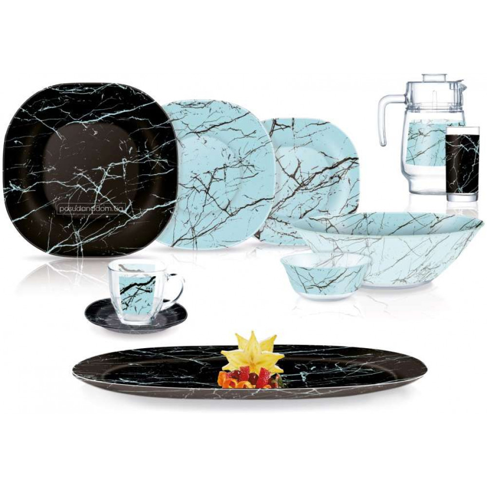 Столовый сервиз 46пр. 6 персон Luminarc Marble Portoro Turquoise Q4442 Столовый сервиз 46пр. 6 персон Luminarc Marble Portoro Turquoise Q4442